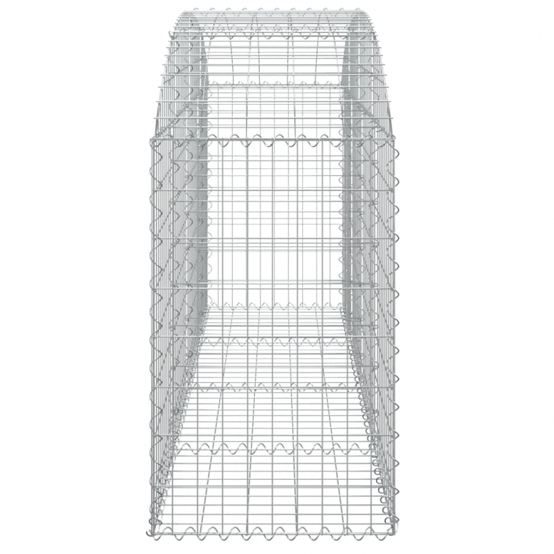 Gabione mit Hochbogen 200x50x80/100 cm Verzinktes Eisen
