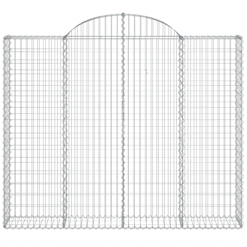 Gabione mit Hochbogen 200x30x160/180 cm Verzinktes Eisen