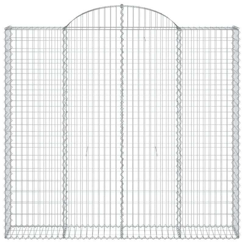 Gabione mit Hochbogen 200x30x180/200 cm Verzinktes Eisen