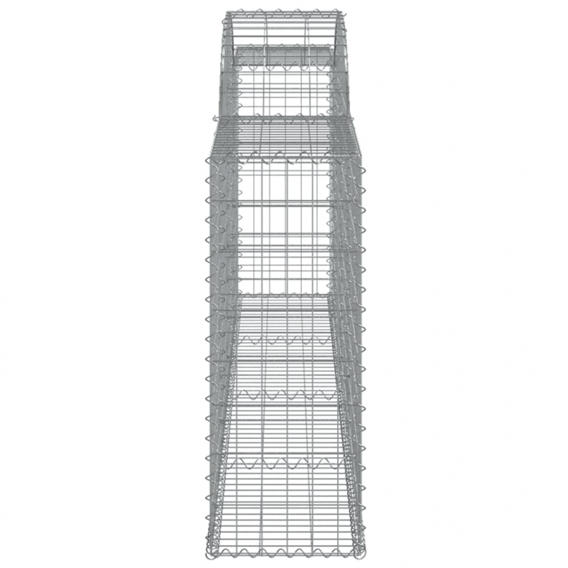 Gabione mit Hochbogen 300x30x80/100 cm Verzinktes Eisen