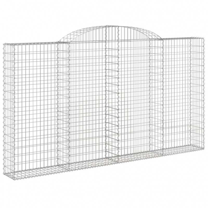 Gabione mit Hochbogen 300x30x160/180 cm Verzinktes Eisen