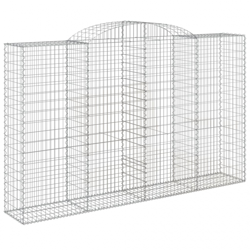 Gabione mit Hochbogen 300x50x180/200 cm Verzinktes Eisen