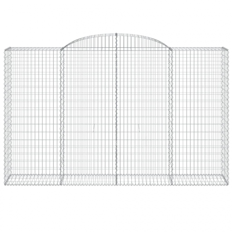 Gabione mit Hochbogen 300x50x180/200 cm Verzinktes Eisen