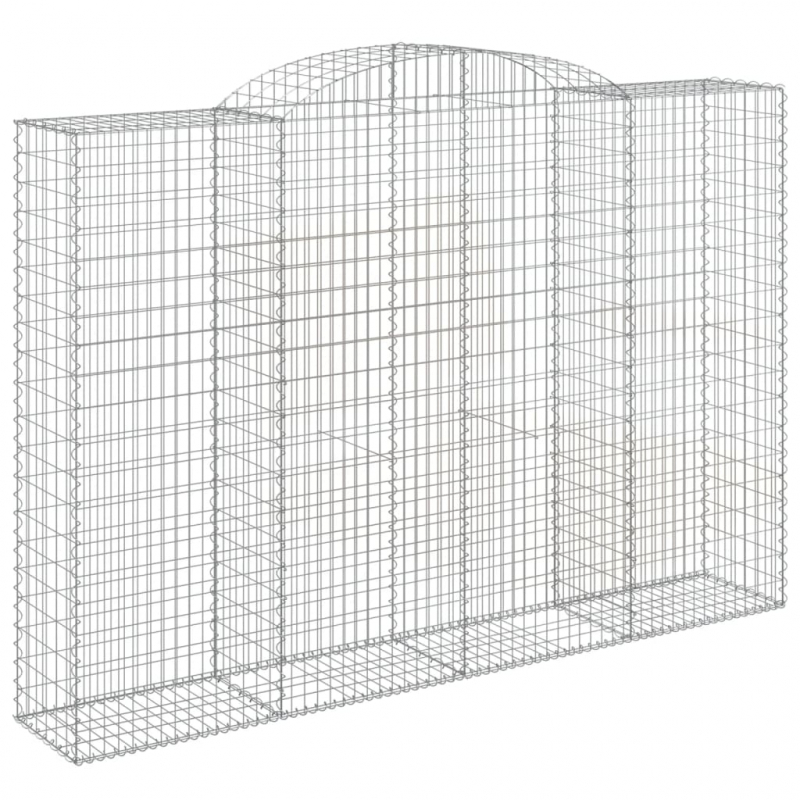 Gabione mit Hochbogen 300x50x200/220 cm Verzinktes Eisen