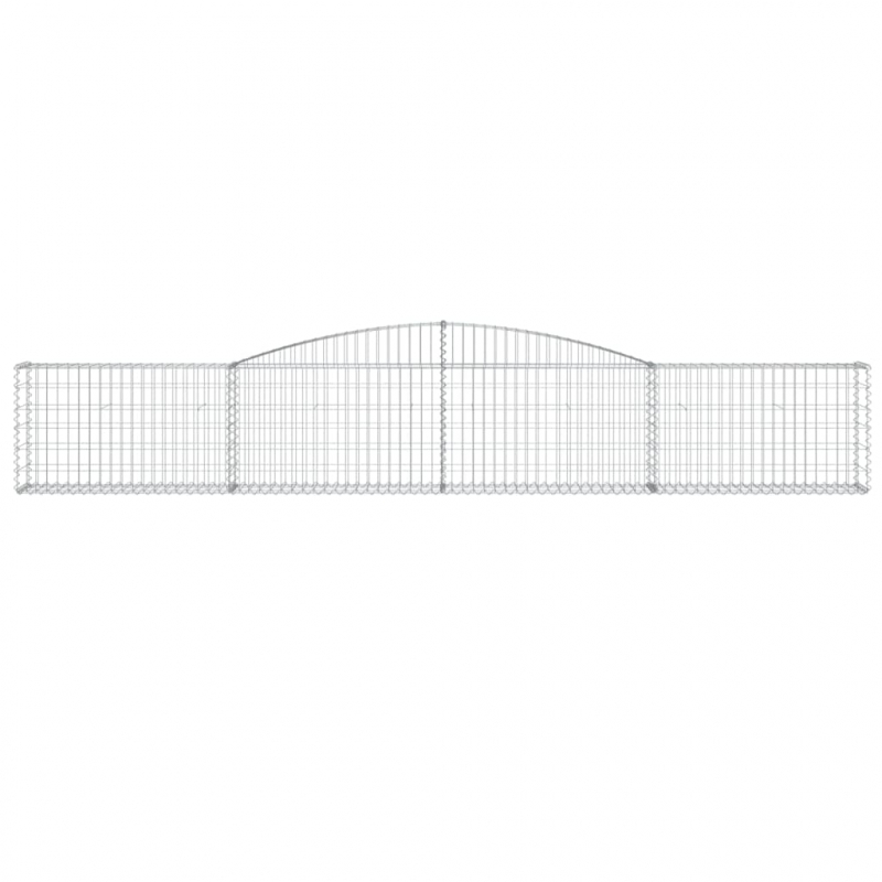 Gabione mit Hochbogen 400x30x60/80 cm Verzinktes Eisen
