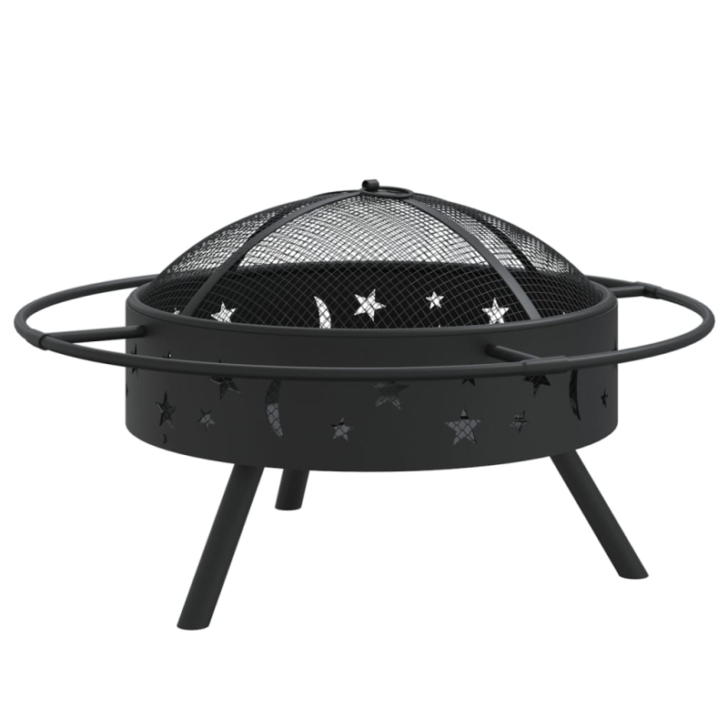 Feuerschale mit Schürhaken 70 cm XXL Stahl