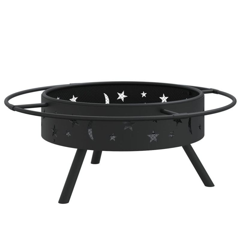 Feuerschale mit Schürhaken 70 cm XXL Stahl