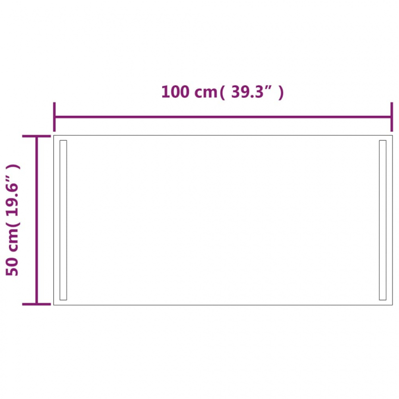 LED-Badspiegel 50x100 cm