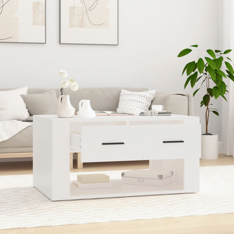 Couchtisch Weiß 80x50x40 cm Holzwerkstoff