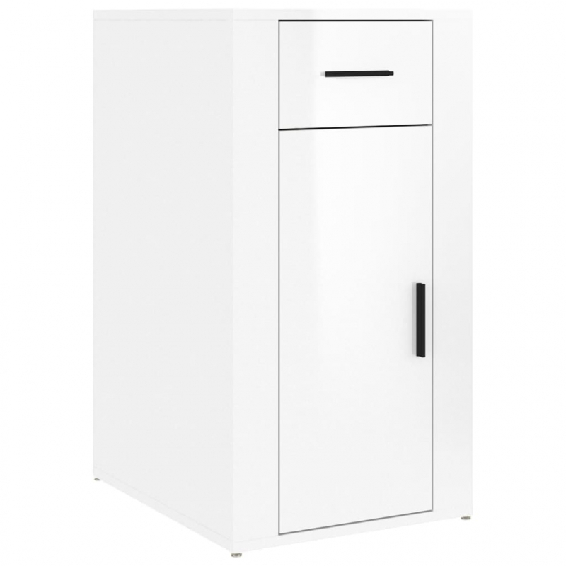 Büroschrank Hochglanz-Weiß 40x49x75 cm Holzwerkstoff