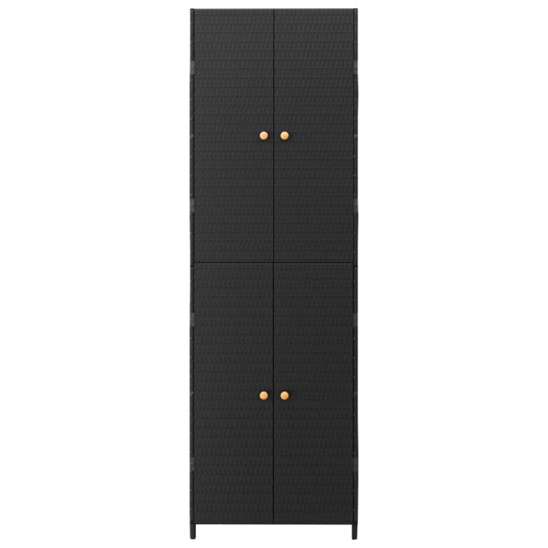 Gartenschrank Schwarz 59x40x180 cm Poly Rattan