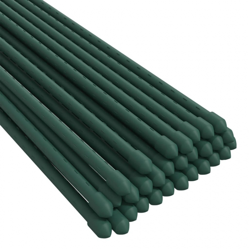 Pflanzenstützen 30 Stk. Grün 150 cm Stahl