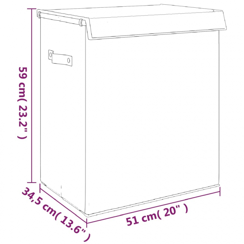 Faltbarer Wäschekorb Grau 51x34,5x59 cm Leinenimitat Stoff