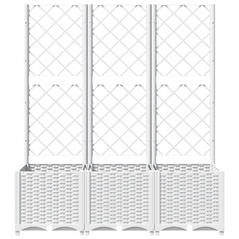 Pflanzkübel mit Rankgitter Weiß 120x40x136 cm PP
