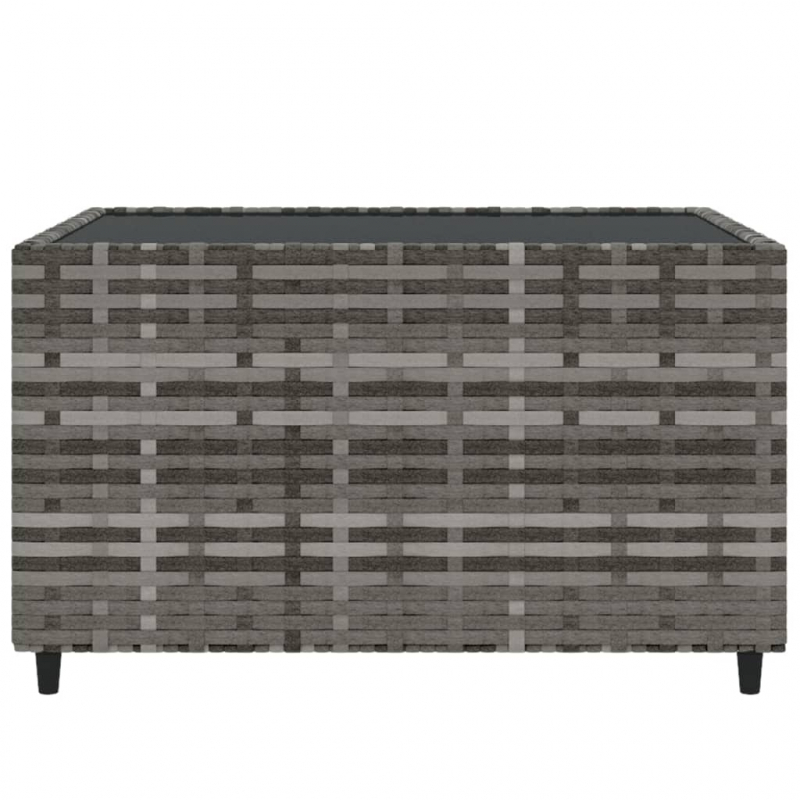 4-tlg. Garten-Lounge-Set mit Kissen Grau Poly Rattan