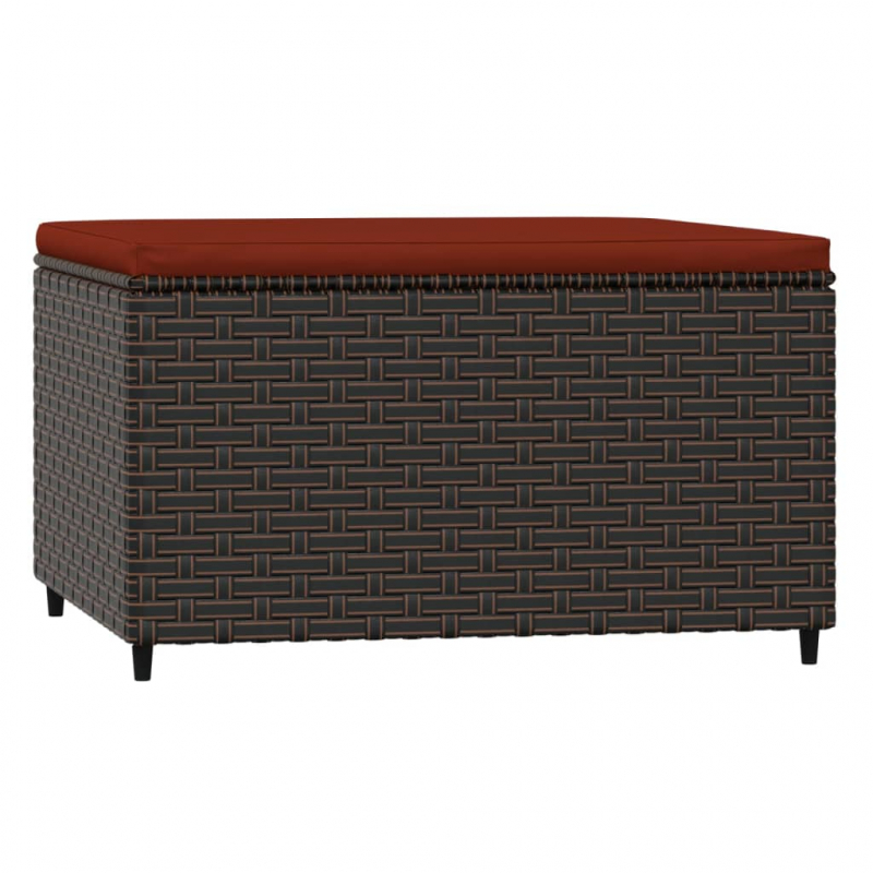 Gartenhocker mit Kissen 2 Stk. Braun Poly Rattan