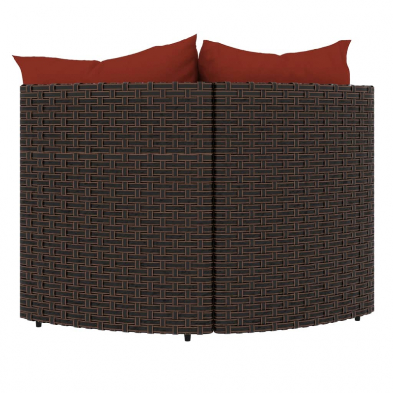 Garten-Ecksofas mit Kissen 2 Stk. Braun Poly Rattan