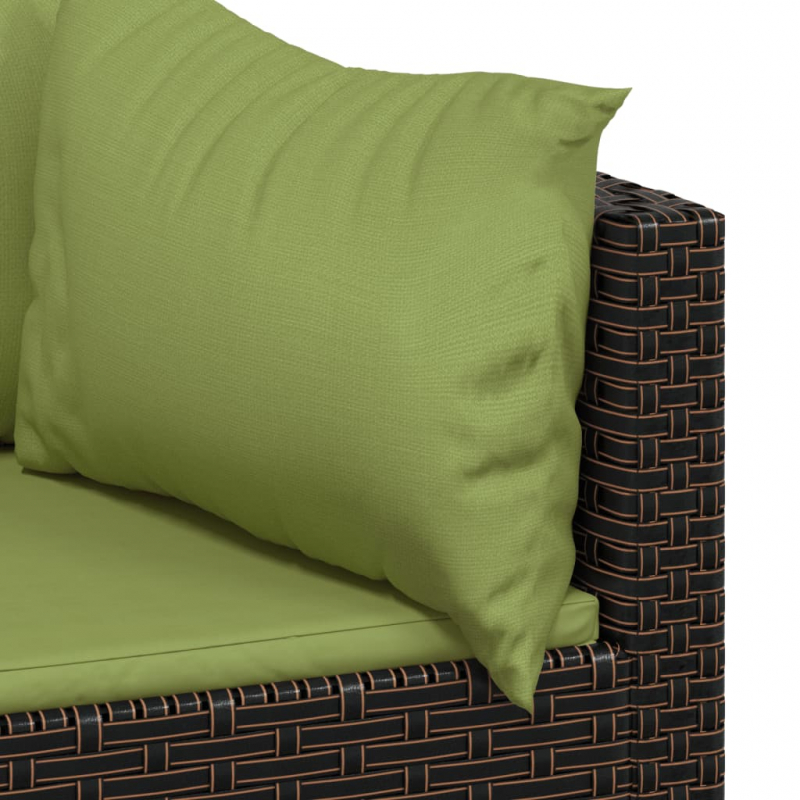 Garten-Ecksofas mit Kissen 2 Stk. Braun Poly Rattan