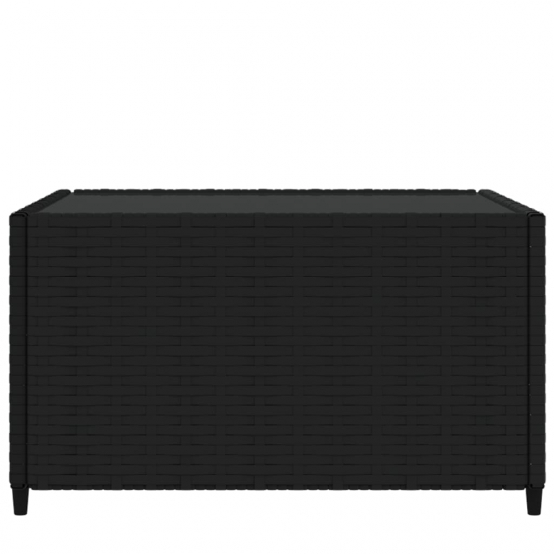 Garten-Couchtisch Quadratisch Schwarz 50x50x30 cm Poly Rattan