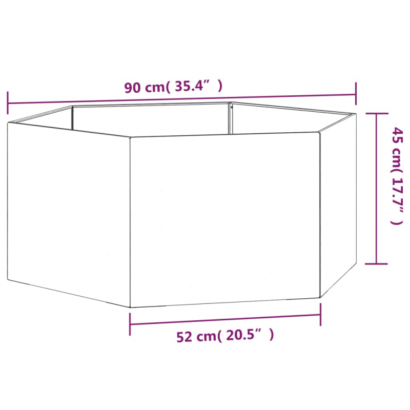 Pflanzkübel Rostig 90x90x45 cm Cortenstahl