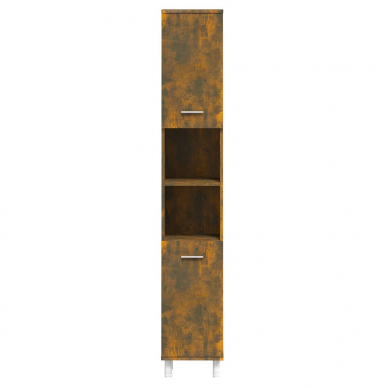 Badschrank Räuchereiche 30x30x179 cm Holzwerkstoff