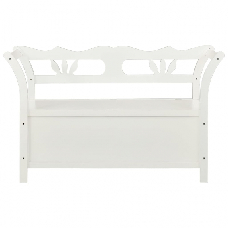 Sitzbank Weiß 107x45x75,5 cm Massivholz Tanne