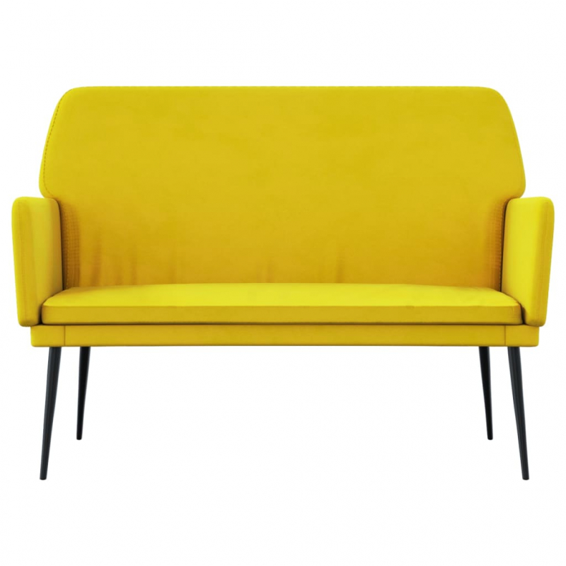 Sitzbank Gelb 108x79x79 cm Samt