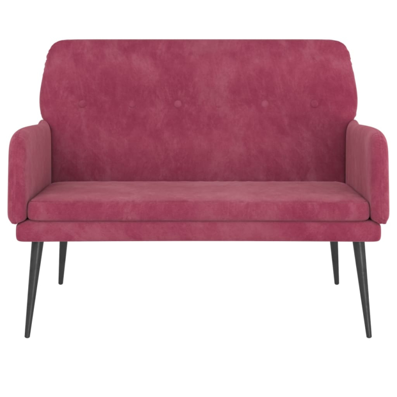 Sitzbank Weinrot 108x79x79 cm Samt