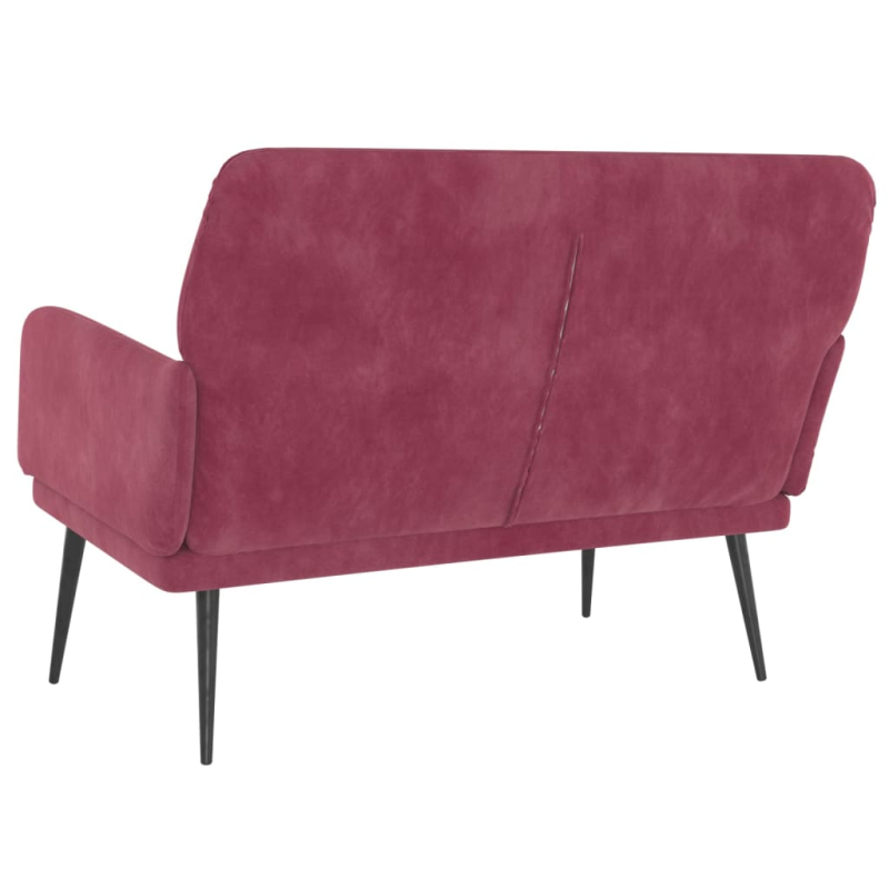Sitzbank Weinrot 108x79x79 cm Samt