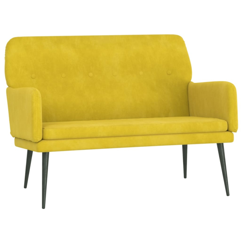 Sitzbank Gelb 108x79x79 cm Samt