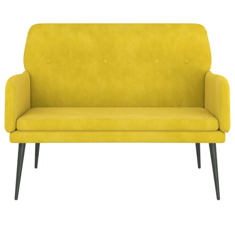 Sitzbank Gelb 108x79x79 cm Samt
