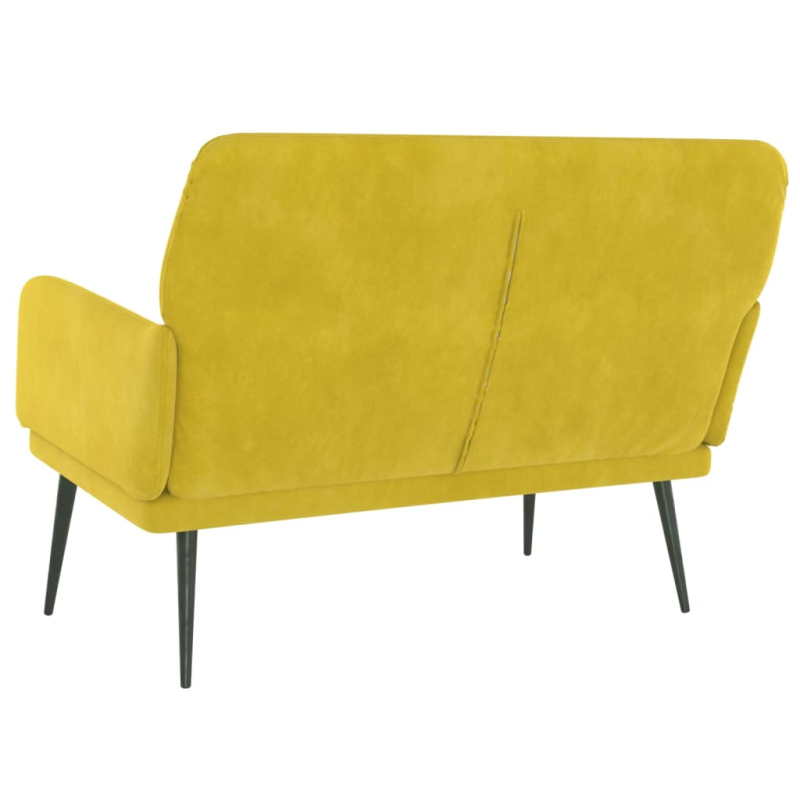Sitzbank Gelb 108x79x79 cm Samt