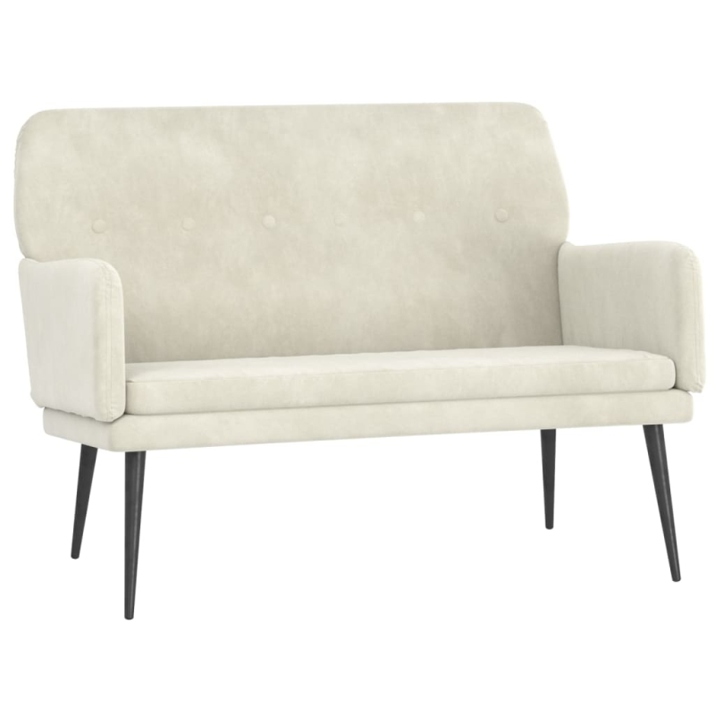 Sitzbank Creme 108x79x79 cm Samt