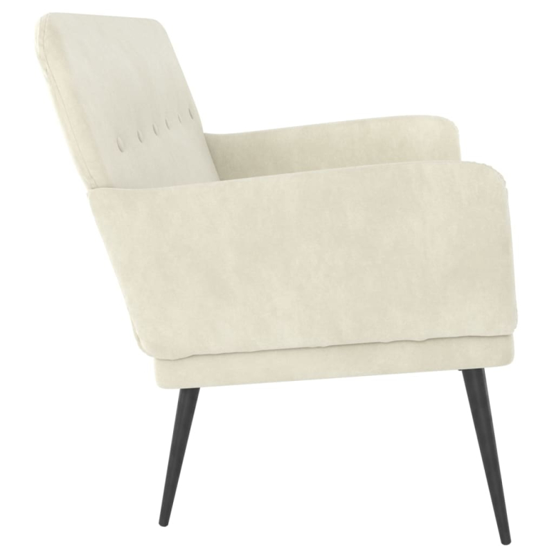 Sitzbank Creme 108x79x79 cm Samt
