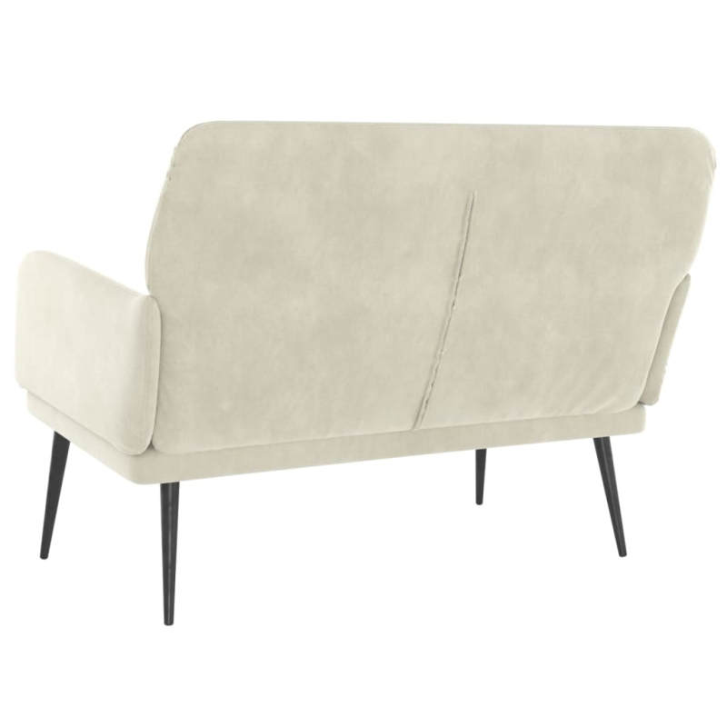 Sitzbank Creme 108x79x79 cm Samt