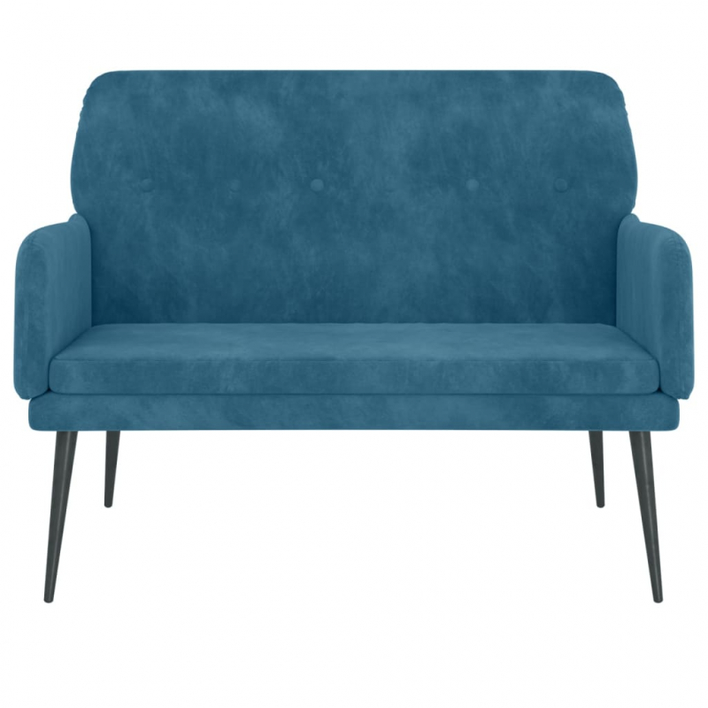 Sitzbank Blau 108x79x79 cm Samt