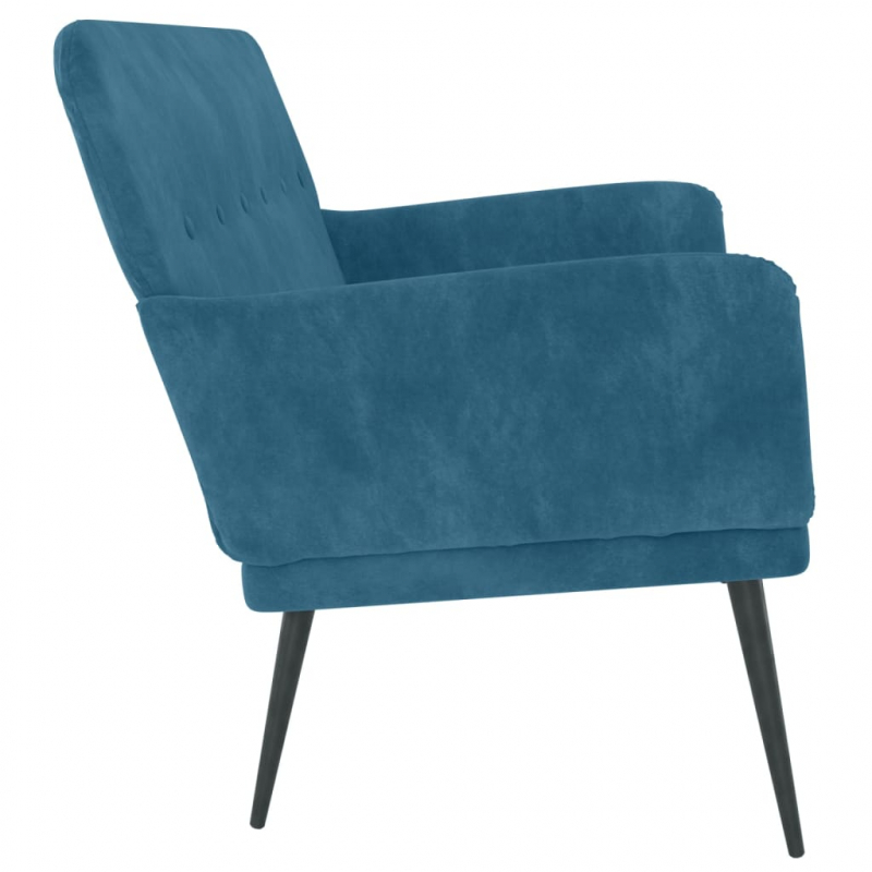 Sitzbank Blau 108x79x79 cm Samt