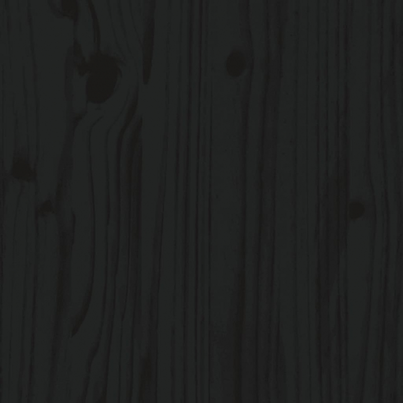 Pflanzkübel mit Ablage Schwarz 82,5x82,5x81cm Massivholz Kiefer