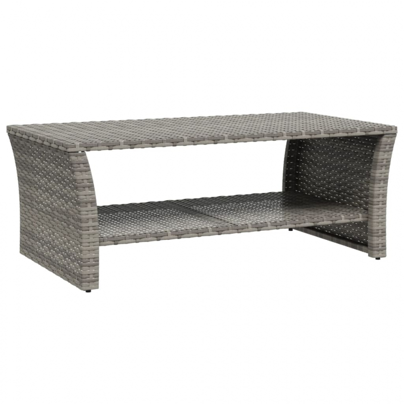 Couchtisch Grau 100x50x40 cm Poly Rattan