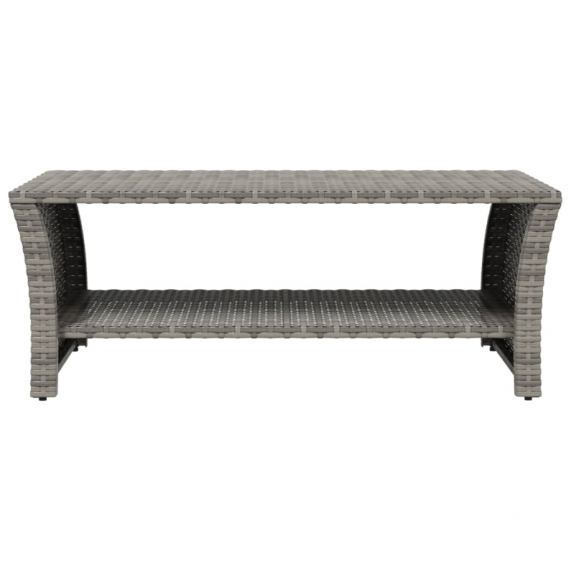 Couchtisch Grau 100x50x40 cm Poly Rattan