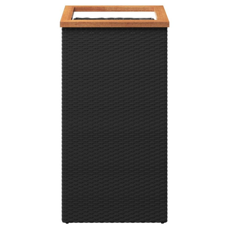 Pflanzkübel Schwarz 40x40x80 cm Poly Rattan