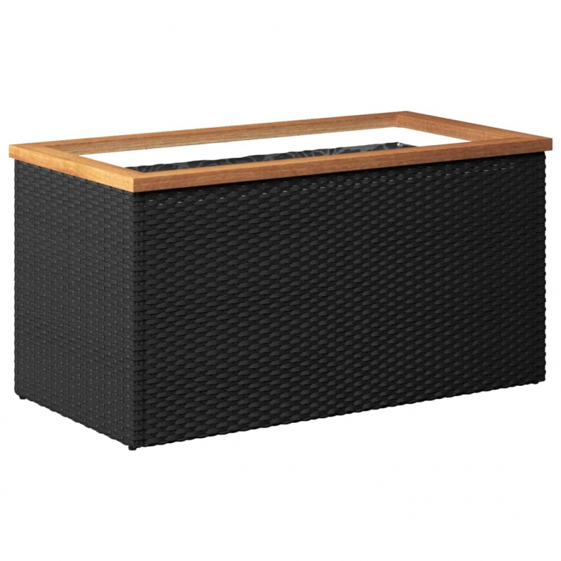 Pflanzkübel Schwarz 80x40x40 cm Poly Rattan