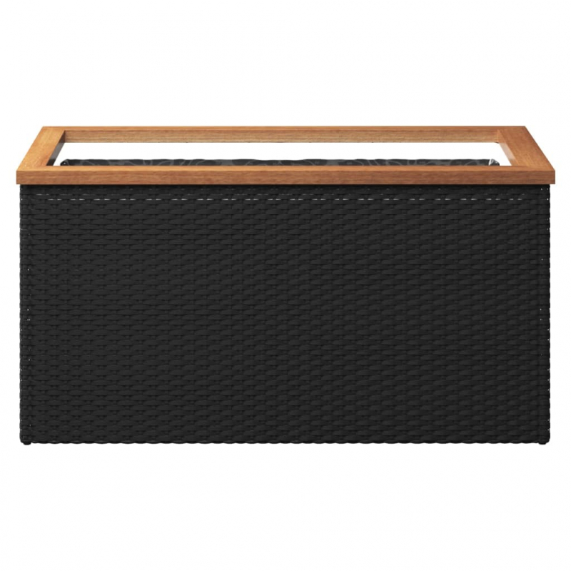 Pflanzkübel Schwarz 80x40x40 cm Poly Rattan
