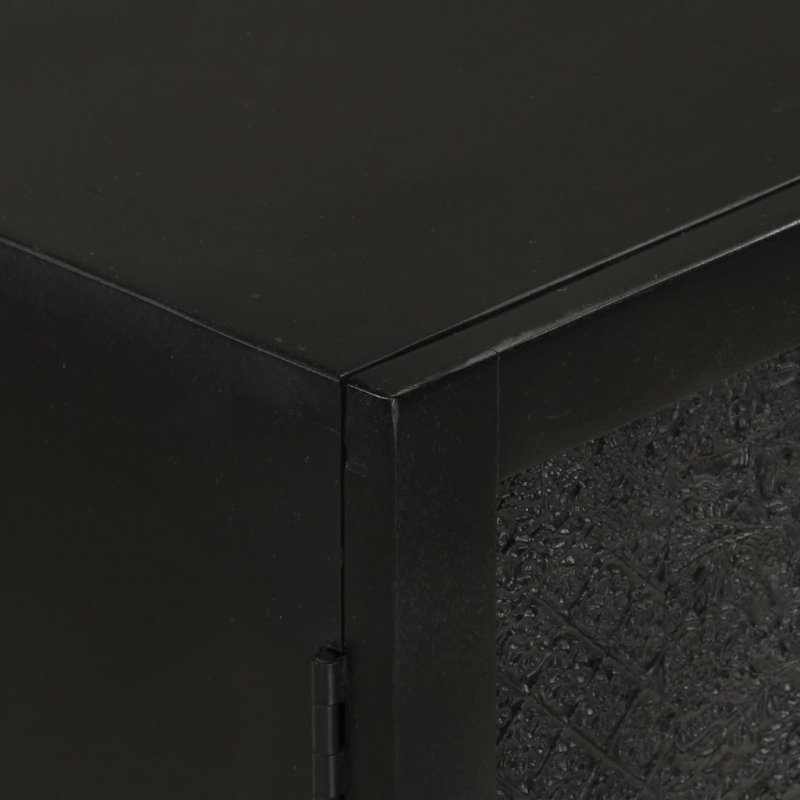 Sideboard Schwarz 55x30x77 cm Massivholz Mango und Eisen