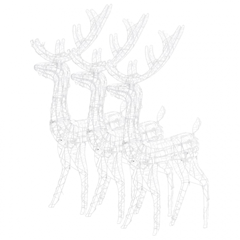LED-Rentiere 3 Stk. Acryl 120 cm Kaltweiß