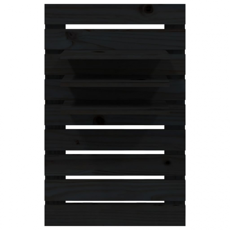 Wand-Nachttische 2 Stk. Schwarz Massivholz Kiefer