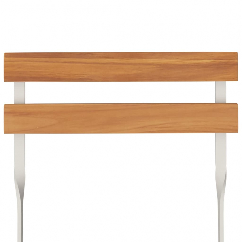 3-tlg. Bistro-Set Klappbar Massivholz Akazie und Stahl