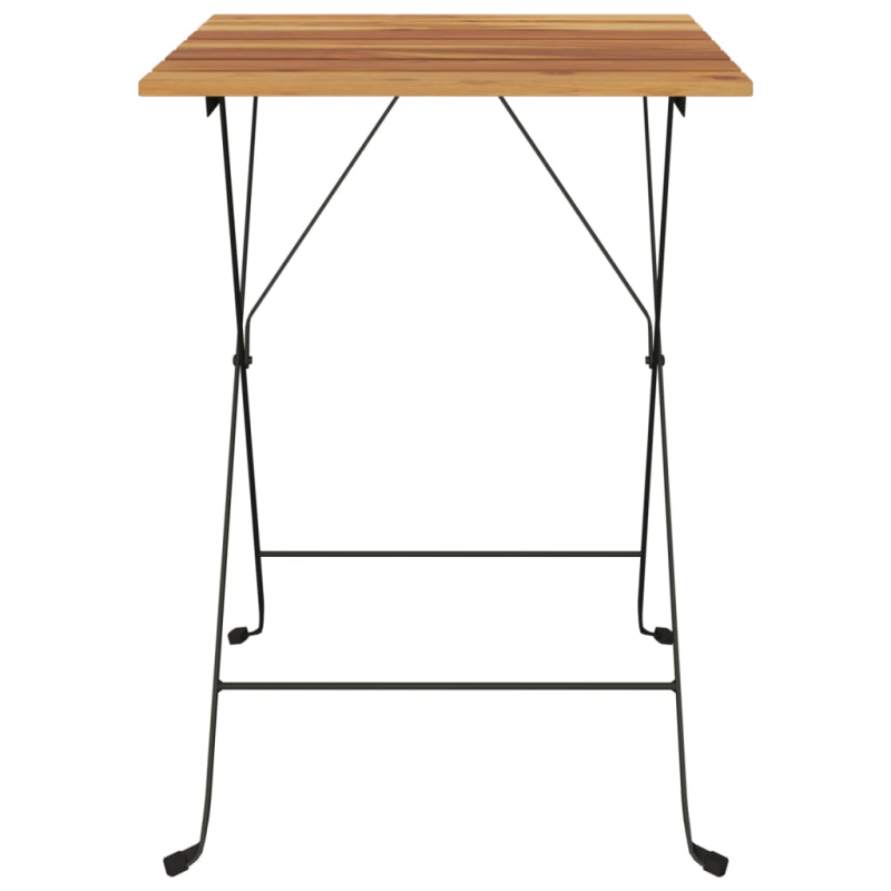 Bistrotisch Klappbar 55x54x71 cm Massivholz Teak und Stahl