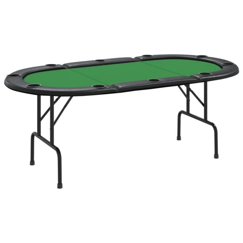 Pokertisch Klappbar 10 Spieler Grün 206x106x75 cm