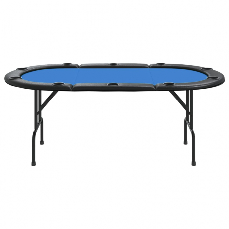 Pokertisch Klappbar 10 Spieler Blau 207x106x76 cm